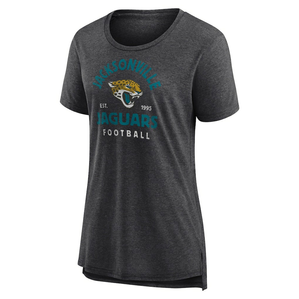 Jacksonville Jaguars Women's Vintage Arch Tri-Blend T-Shirt - Charcoal - NFL