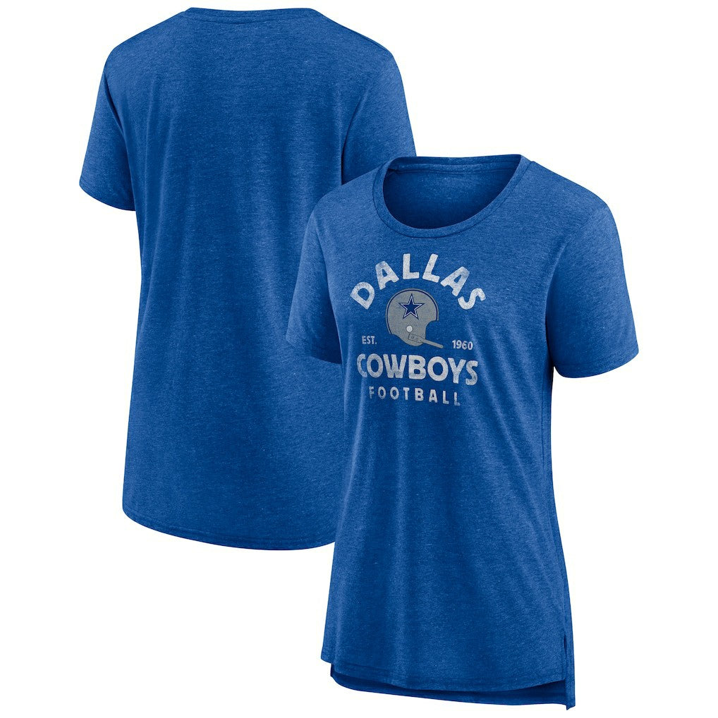 Dallas Cowboys Women's Vintage Arch Tri-Blend T-Shirt - Royal - NFL