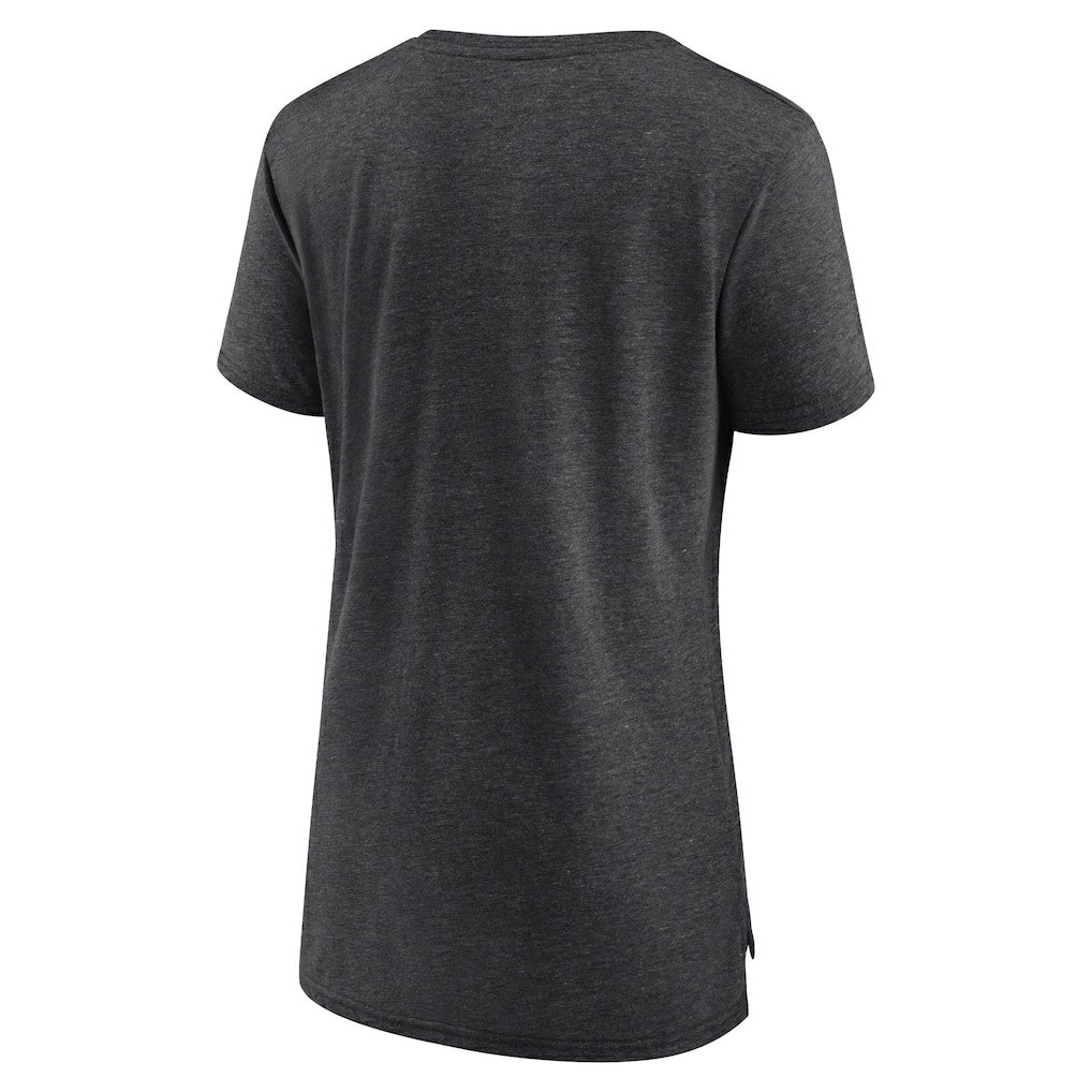 Pittsburgh Steelers Women's Vintage Arch Tri-Blend T-Shirt - Charcoal - NFL