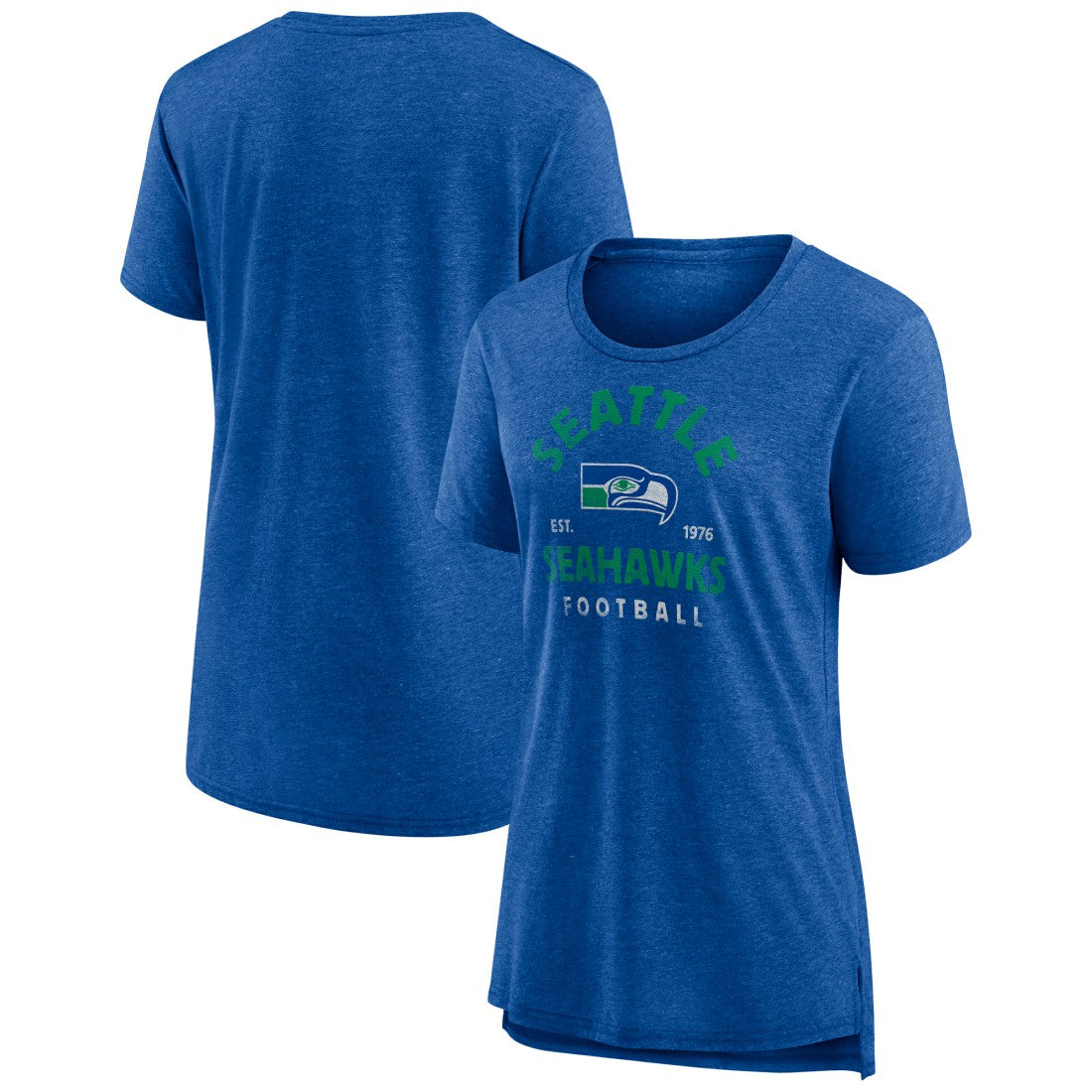 Seattle Seahawks Women's Vintage Arch Tri-Blend T-Shirt - Royal - NFL