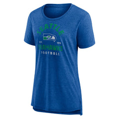 Seattle Seahawks Women's Vintage Arch Tri-Blend T-Shirt - Royal - NFL