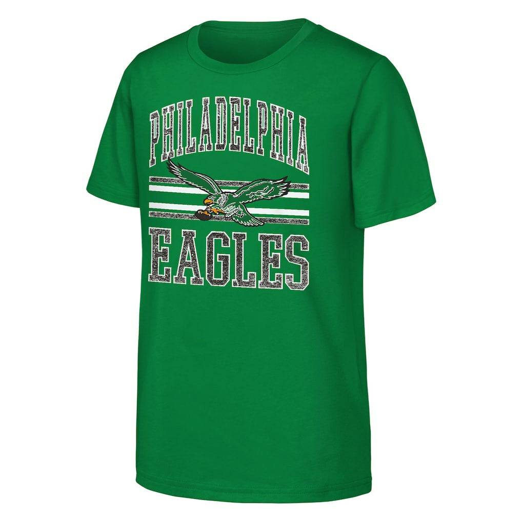 Philadelphia Eagles Outerstuff Youth Thrift Style T-Shirt - Kelly Green - NFL