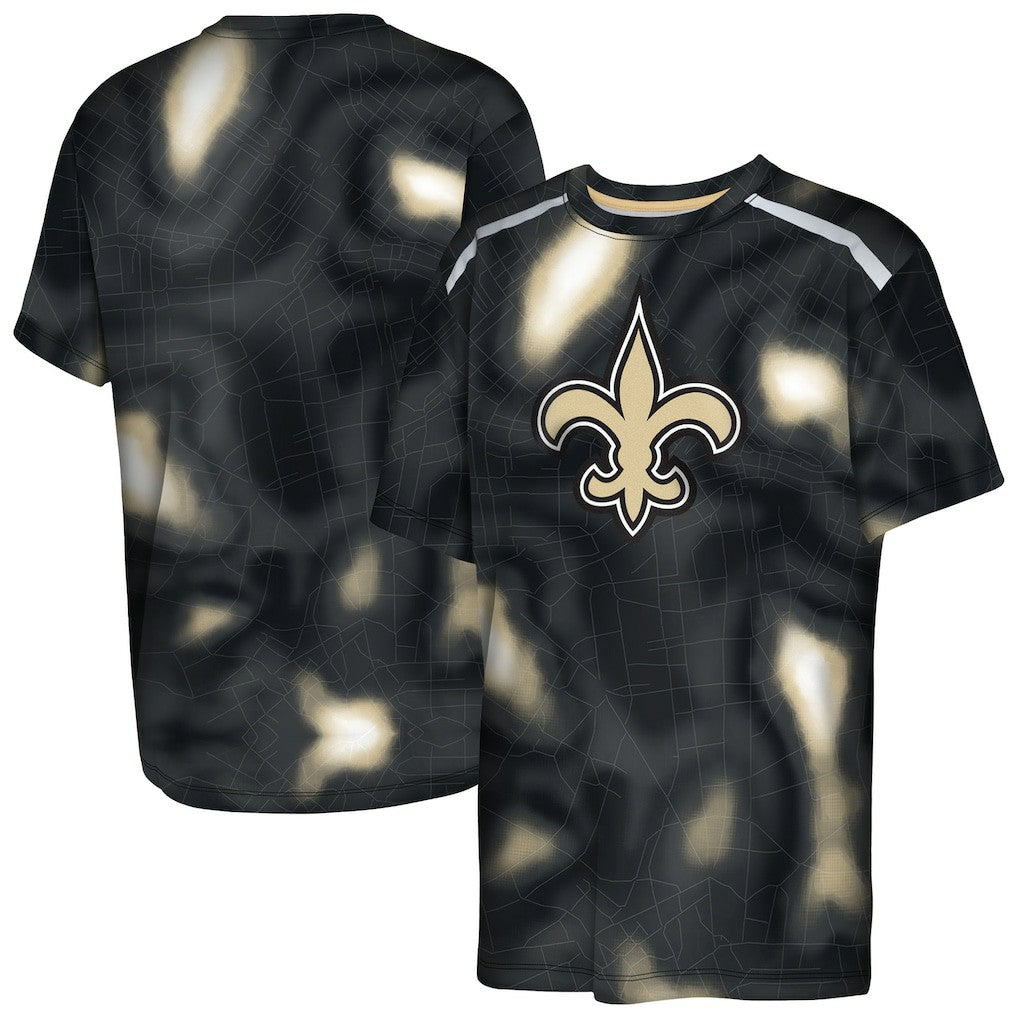 New Orleans Saints Outerstuff Youth End Zone Dri-Tek T-Shirt - Black - NFL