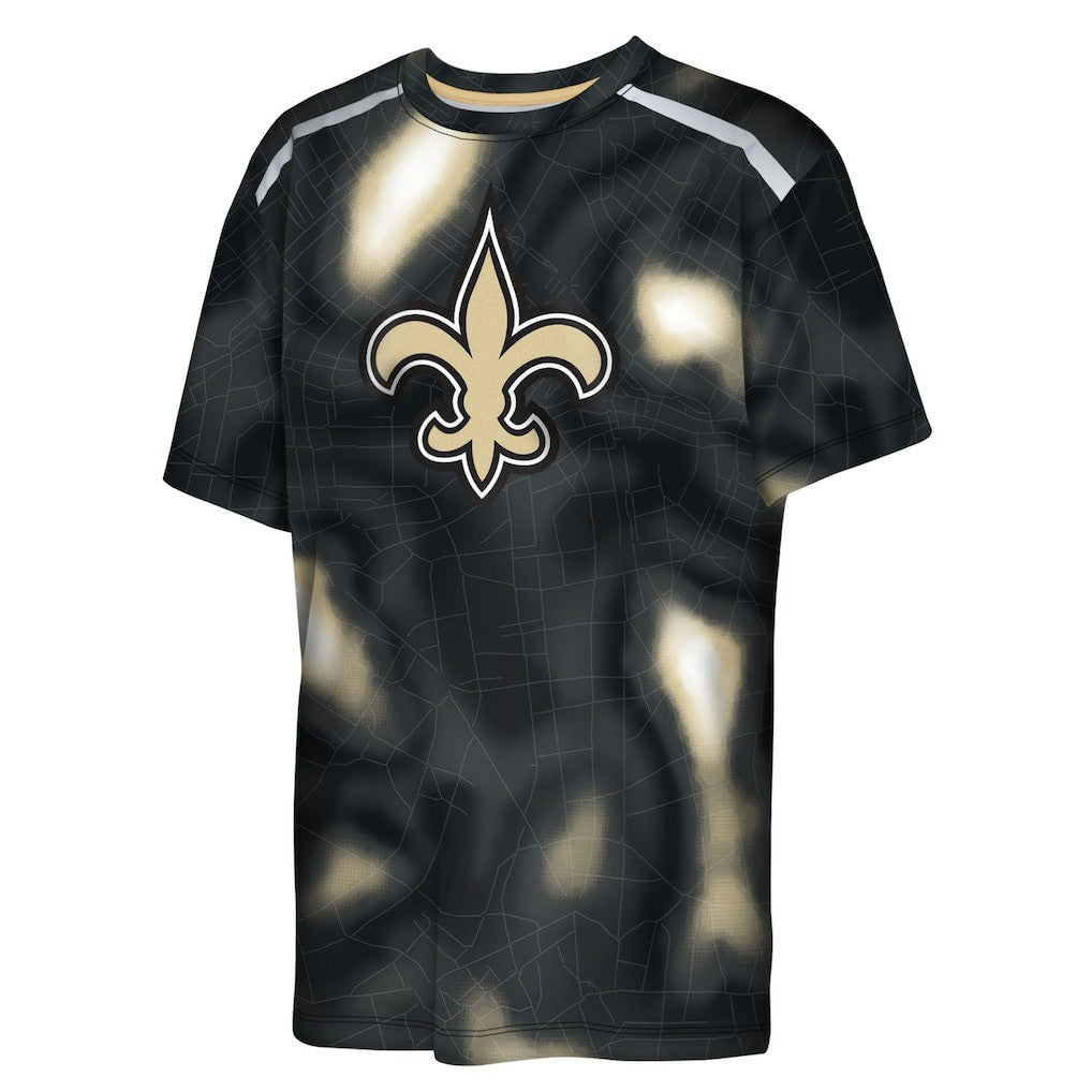 New Orleans Saints Outerstuff Youth End Zone Dri-Tek T-Shirt - Black - NFL