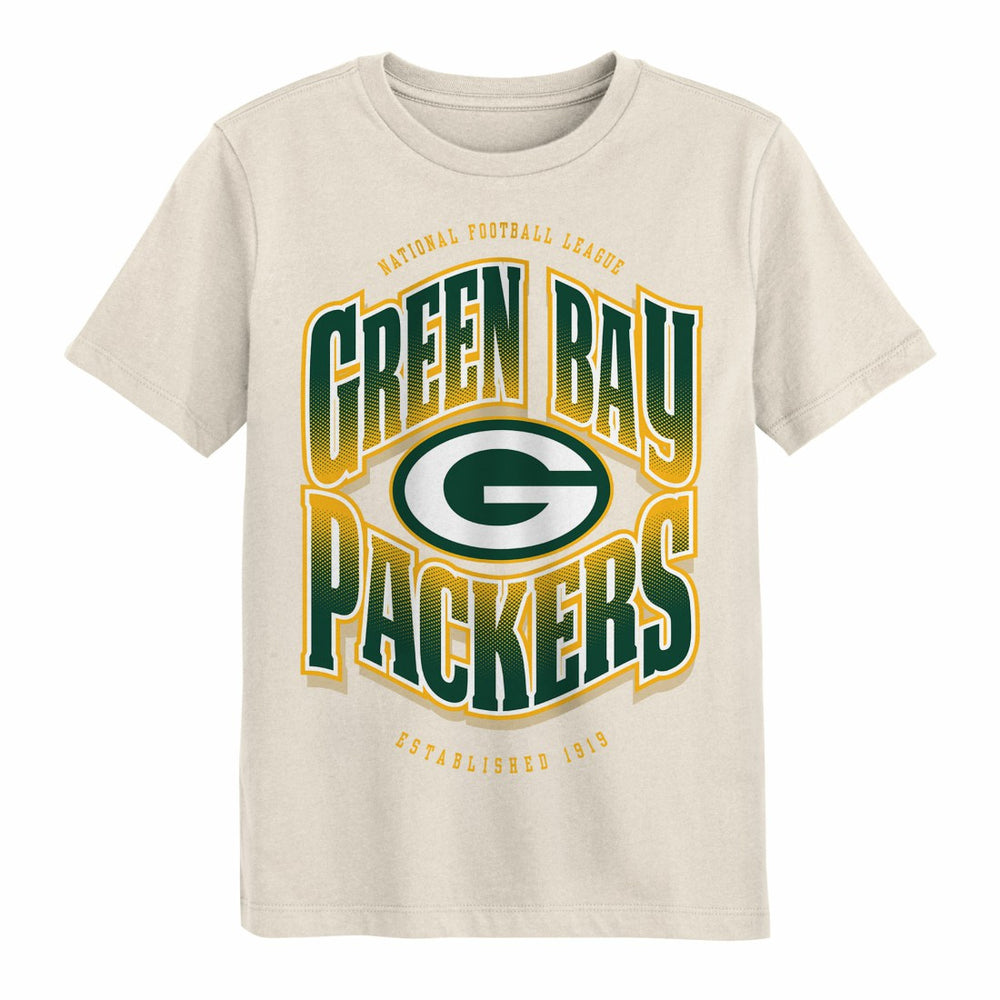 Green Bay Packers Outerstuff Youth Huddle T-Shirt - Cream - NFL