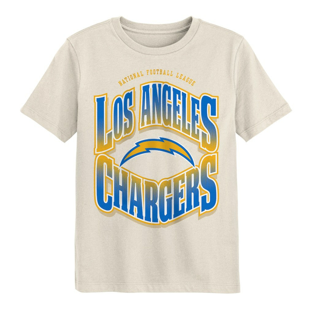 Los Angeles Chargers Outerstuff Youth Huddle T-Shirt - Cream - NFL