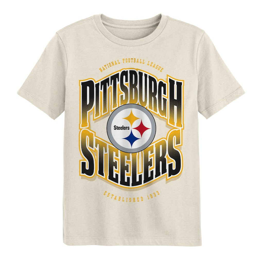 Pittsburgh Steelers Outerstuff Youth Huddle T-Shirt - Cream - NFL