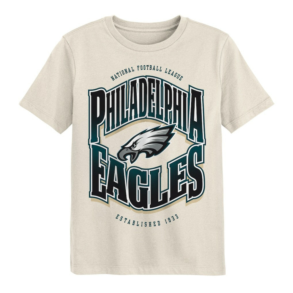 Philadelphia Eagles Outerstuff Youth Huddle T-Shirt - Cream - NFL
