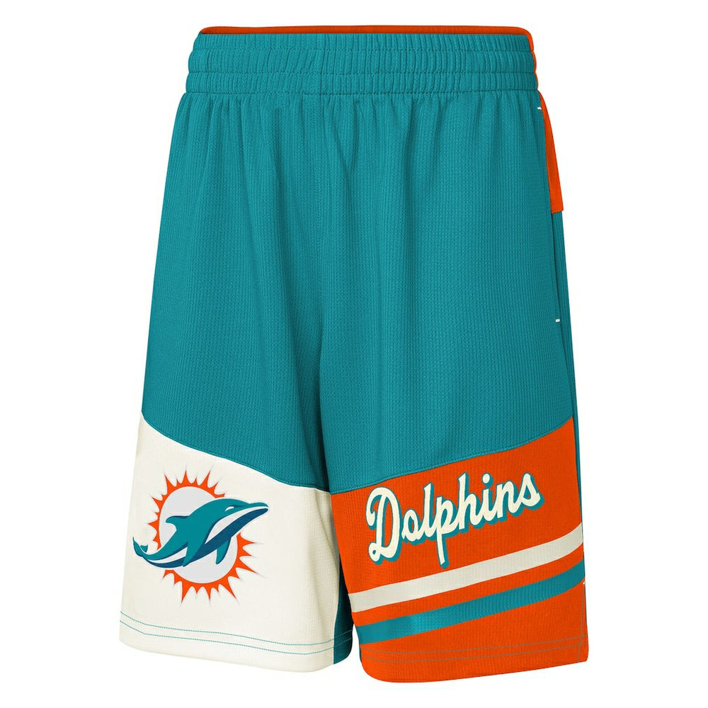 Miami Dolphins Youth Fandemonium Mesh Shorts - Aqua - NFL