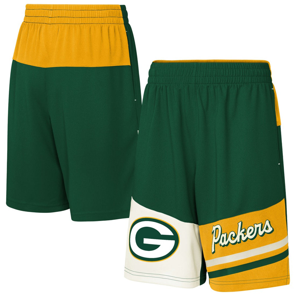 Green Bay Packers Youth Fandemonium Mesh Shorts - Green - NFL