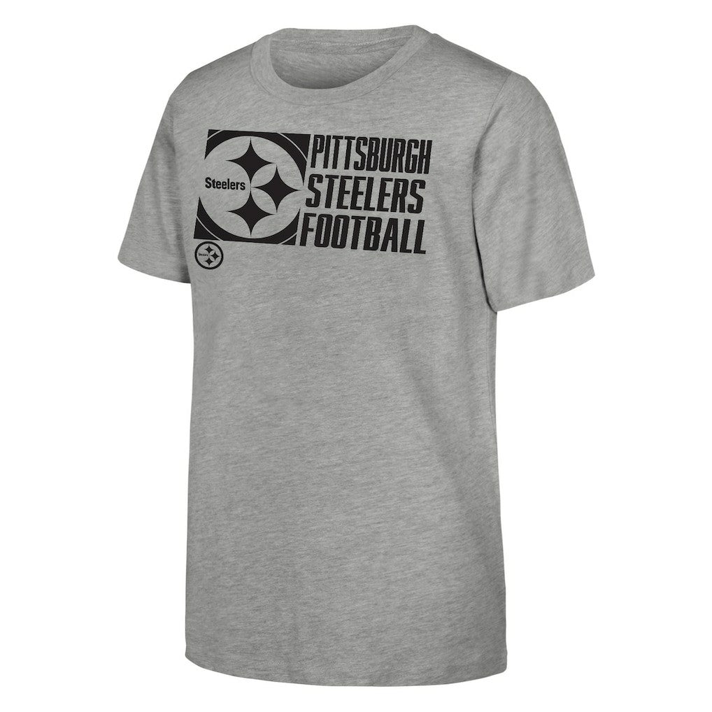 Pittsburgh Steelers Outerstuff Youth Post Game T-Shirt - Heather Gray - NFL