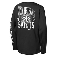 New Orleans Saints Outerstuff Youth Rumble Long Sleeve T-Shirt - Black - NFL