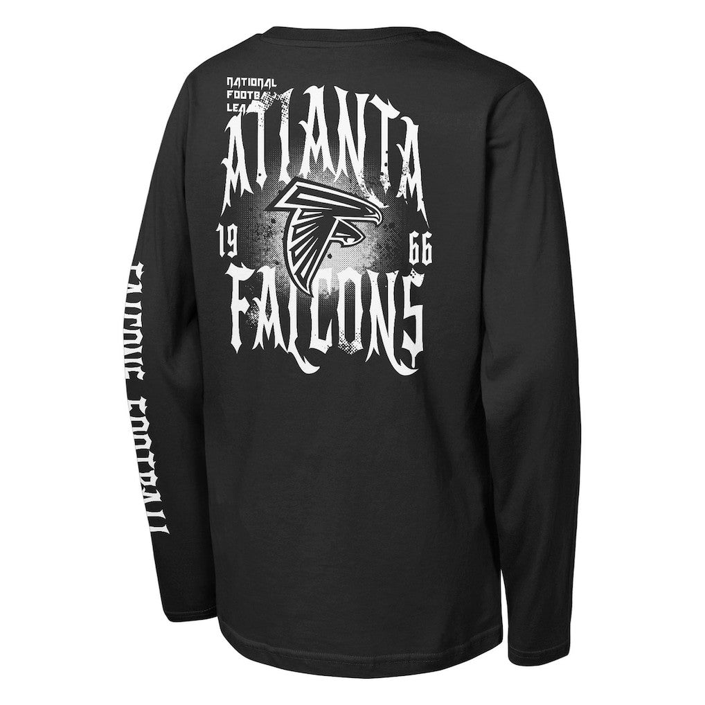 Atlanta Falcons Outerstuff Youth Rumble Long Sleeve T-Shirt - Black - NFL