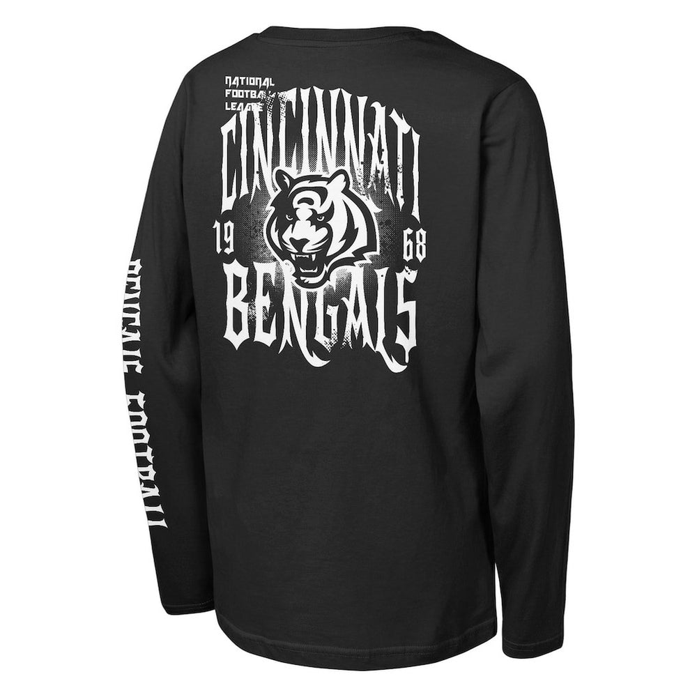 Cincinnati Bengals Outerstuff Youth Rumble Long Sleeve T-Shirt - Black - NFL