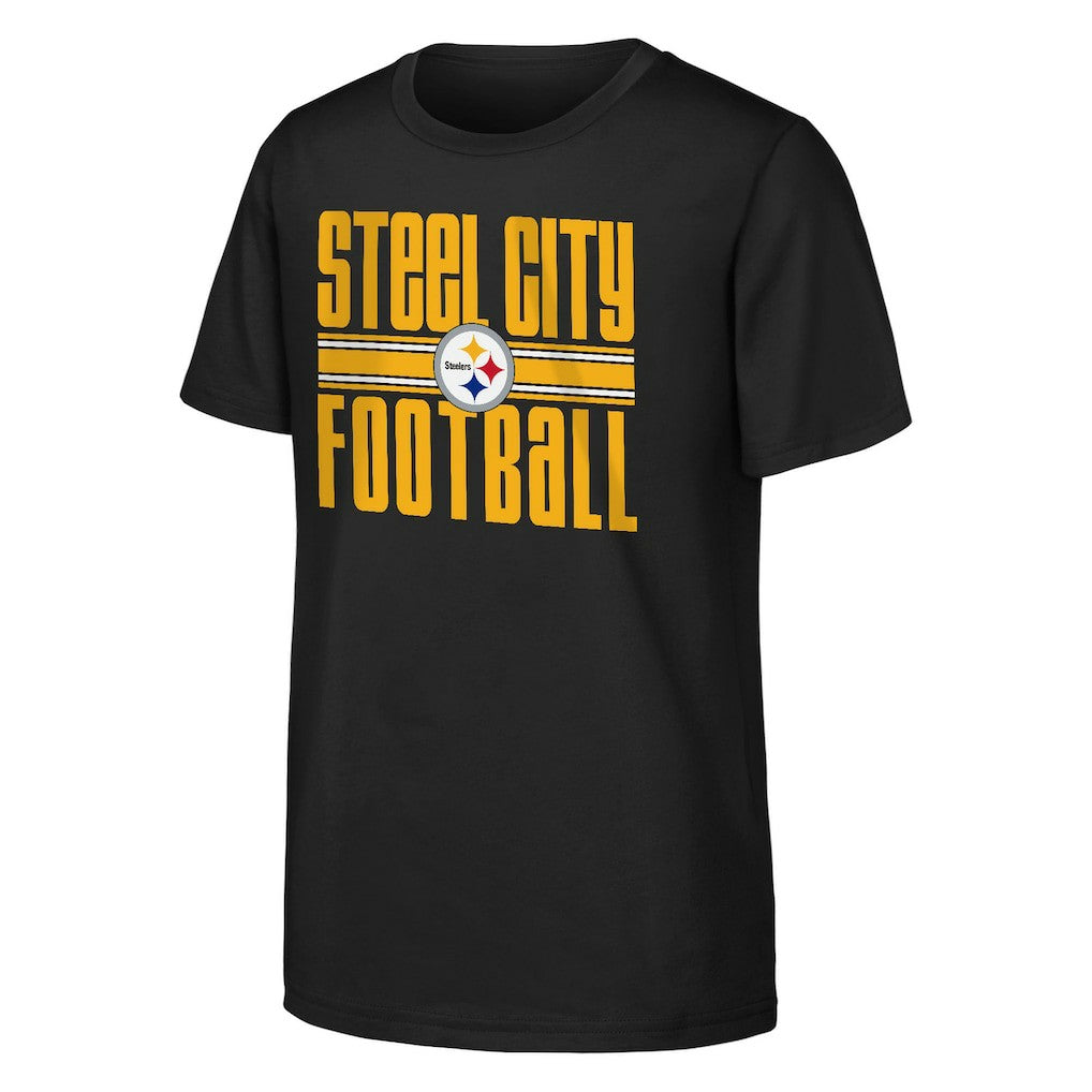 Pittsburgh Steelers Outerstuff Youth Team Spirit T-Shirt - Black - NFL