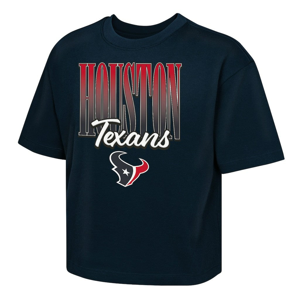 Houston Texans Outerstuff Girls Youth Big City Boxy T-Shirt - Navy - NFL
