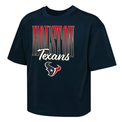 Houston Texans Outerstuff Girls Youth Big City Boxy T-Shirt - Navy - NFL