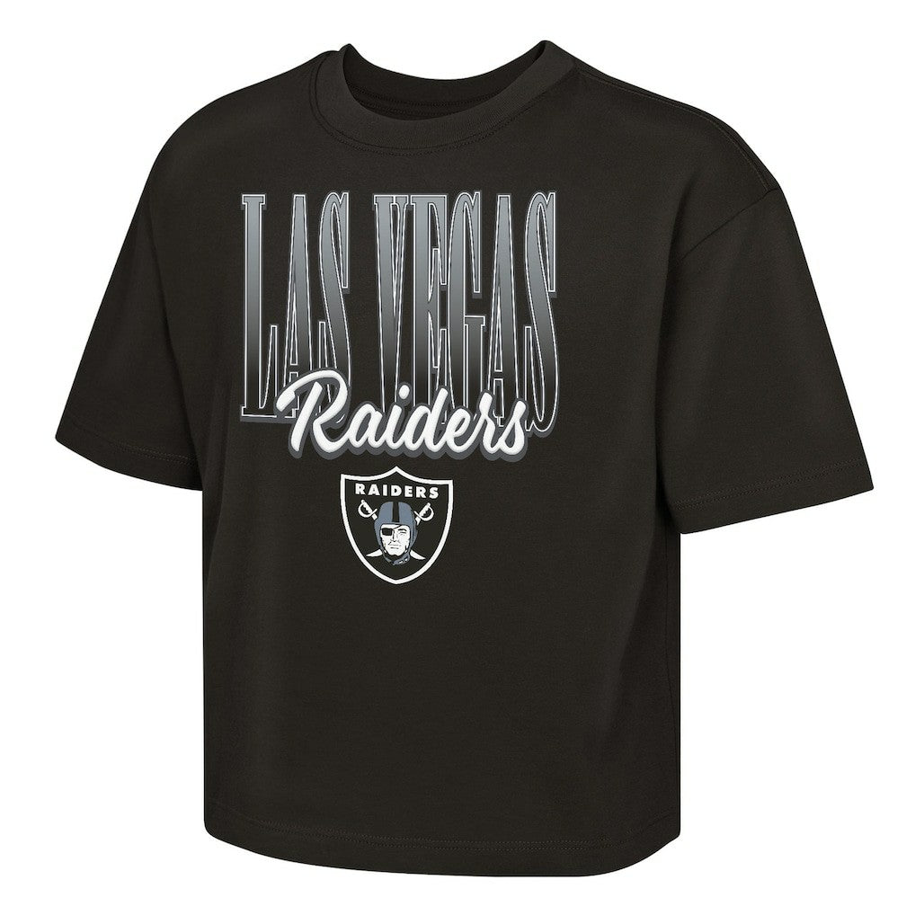 Las Vegas Raiders Outerstuff Girls Youth Big City Boxy T-Shirt - Black - NFL