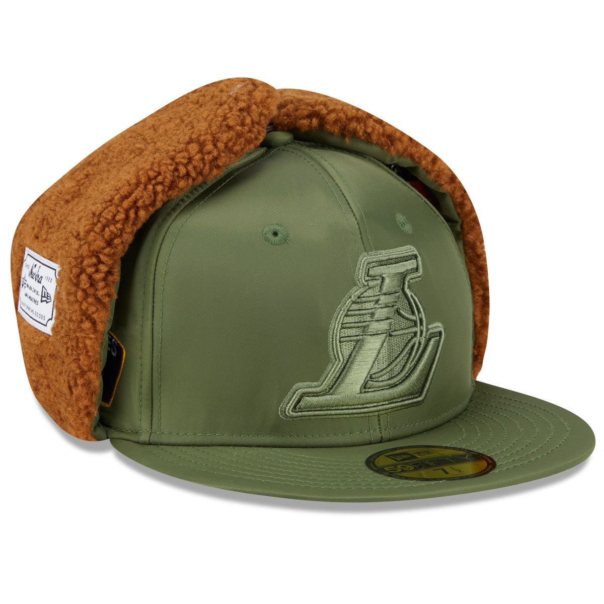 New Era Los Angeles Lakers x Alpha Industries Dog Ear 59FIFTY Fitted Hat Olive