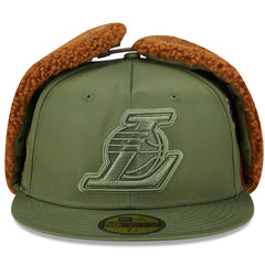 New Era Los Angeles Lakers x Alpha Industries Dog Ear 59FIFTY Fitted Hat Olive