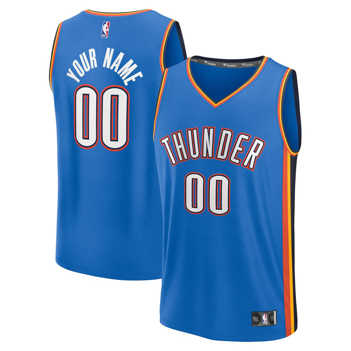 Fanatics Oklahoma City Thunder Youth Fast Break Custom Replica Jersey Blue Icon Edition