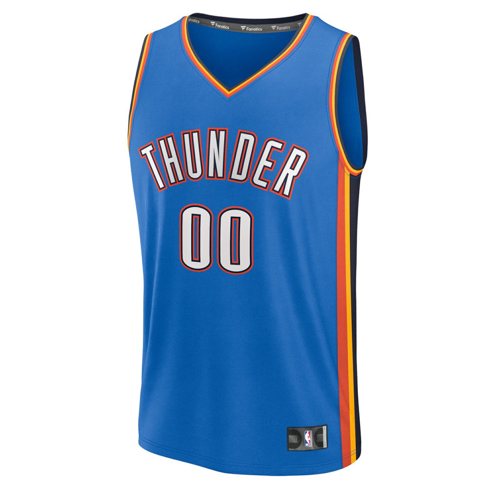 Fanatics Oklahoma City Thunder Youth Fast Break Custom Replica Jersey Blue Icon Edition