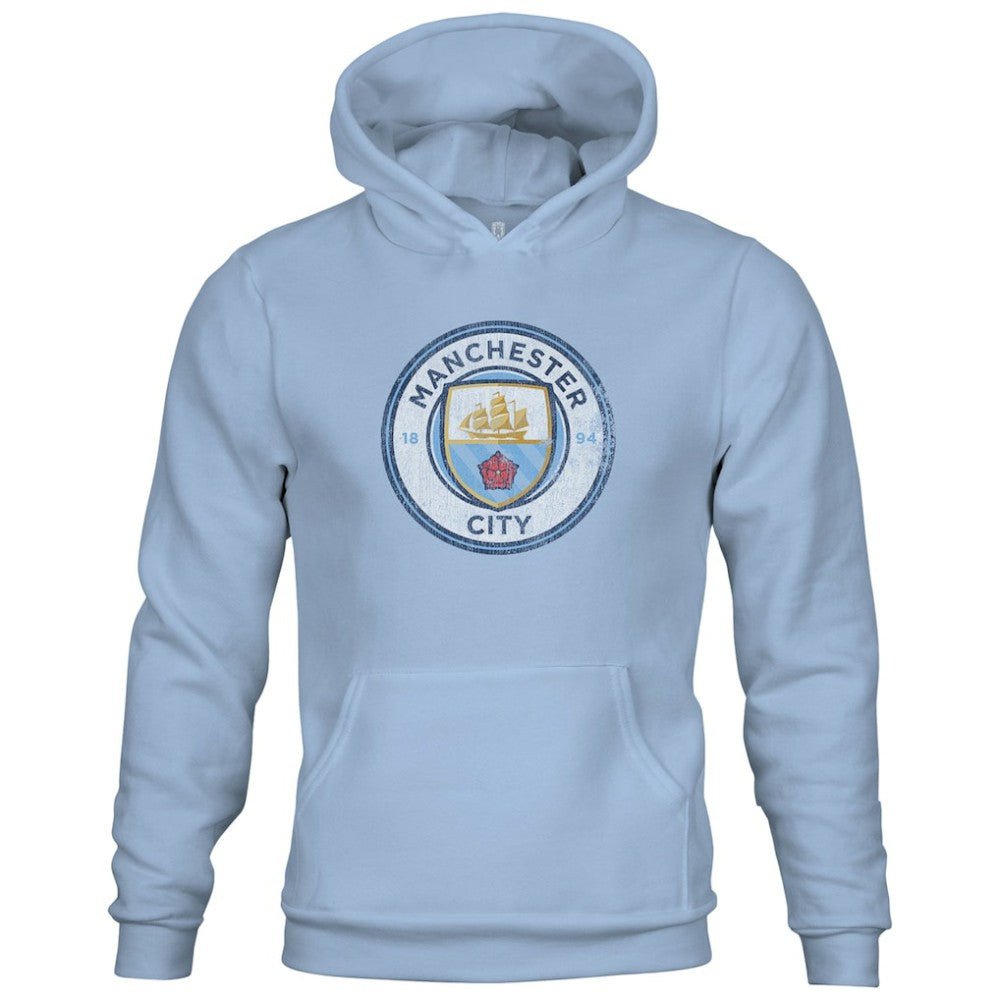 Manchester City 1863FC Youth Color Badge Fleece Pullover Hoodie Sky Blue