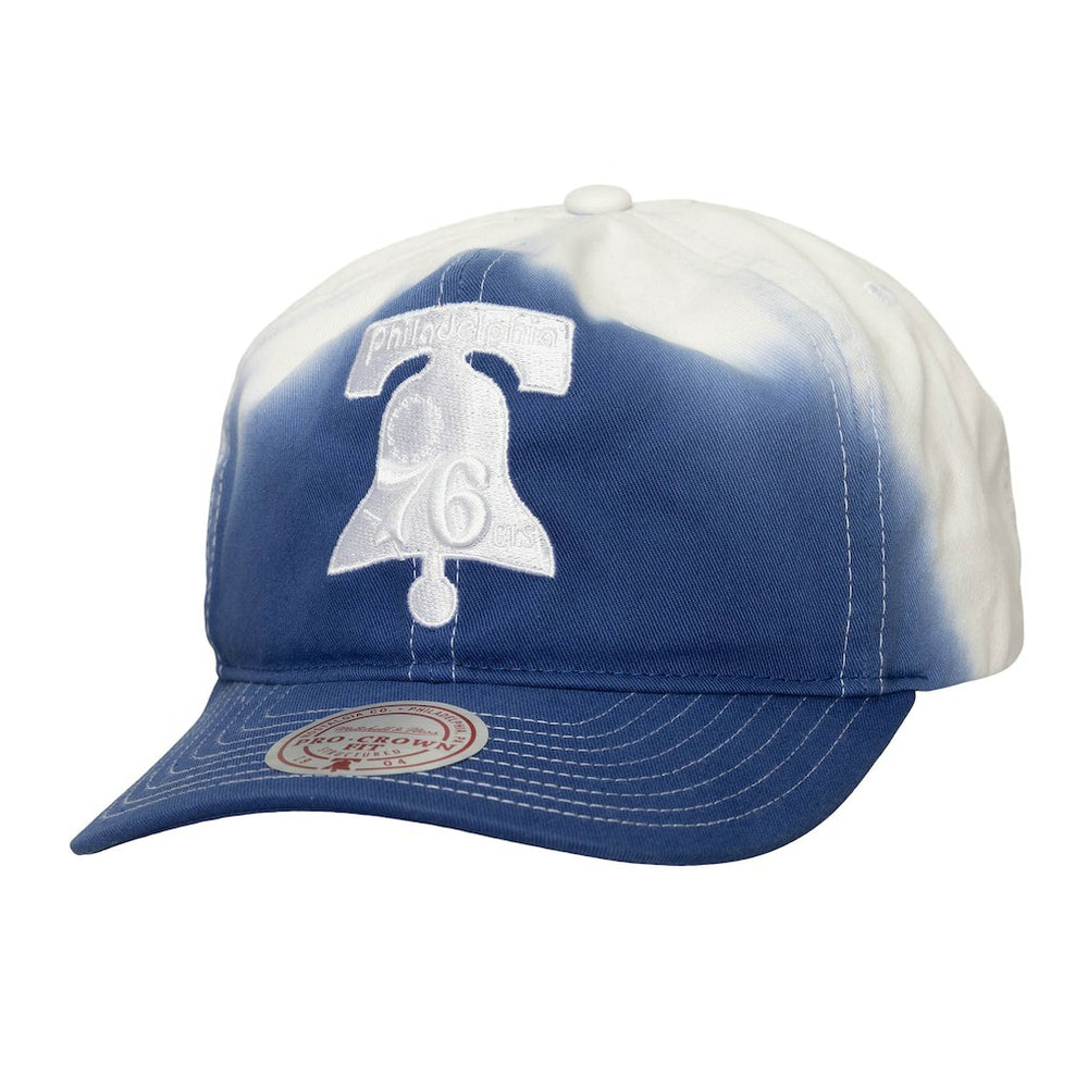 Mitchell & Ness Philadelphia 76ers Dip Dye Pro Crown Adjustable Hat Royal/White