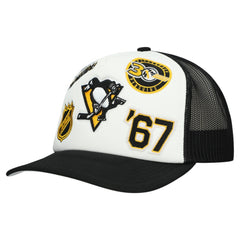 Pittsburgh Penguins Mitchell & Ness Gridlock Trucker Adjustable Hat - White/Black | NHL sale