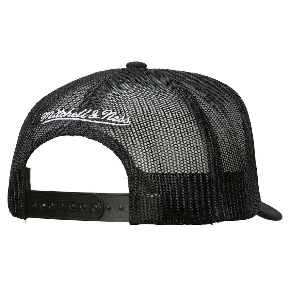 Boston Bruins Mitchell & Ness Gridlock Trucker Adjustable Hat - White/Black | NHL on sale
