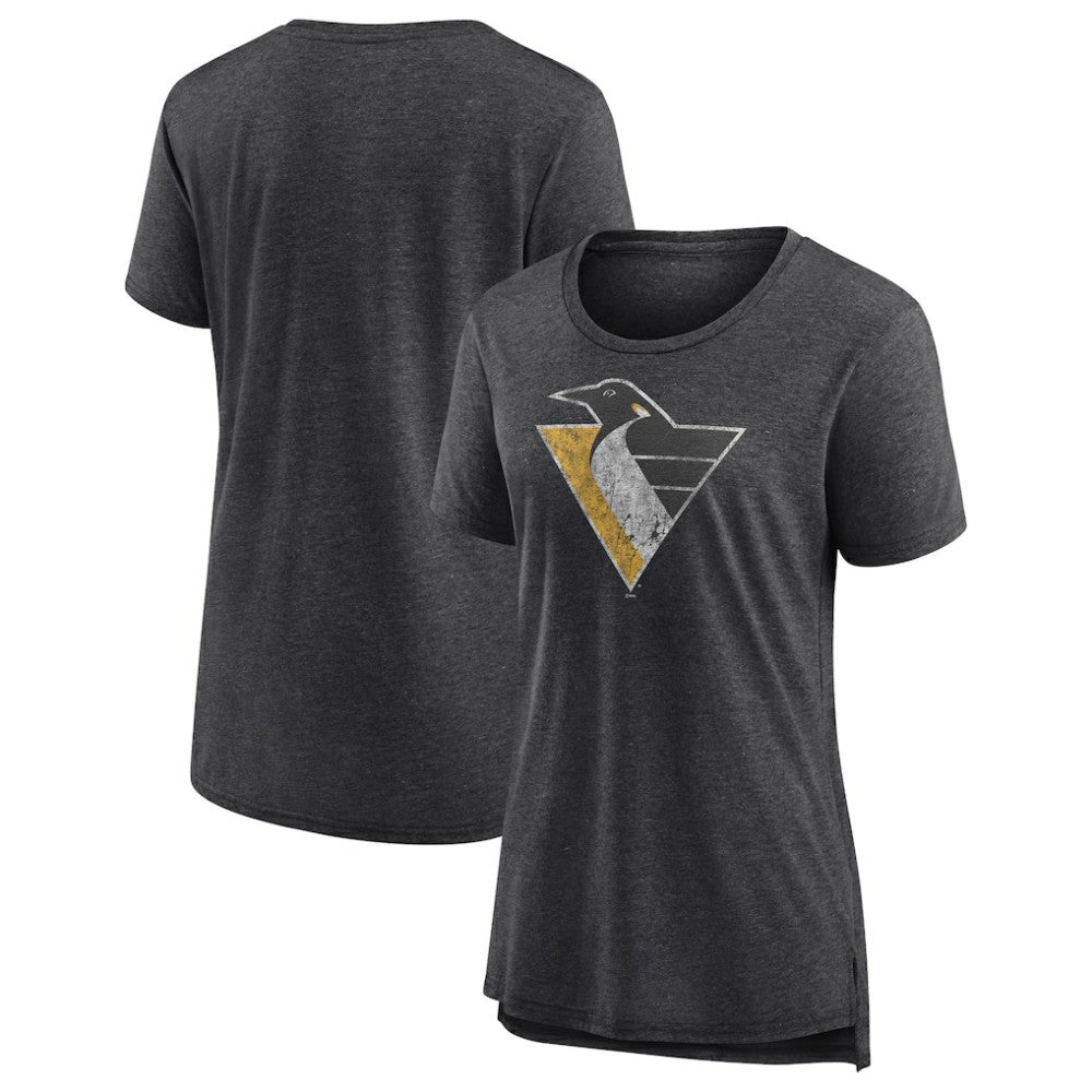 Pittsburgh Penguins Women's Slow Whistle Tri-Blend T-Shirt - Gray | NHL on sale