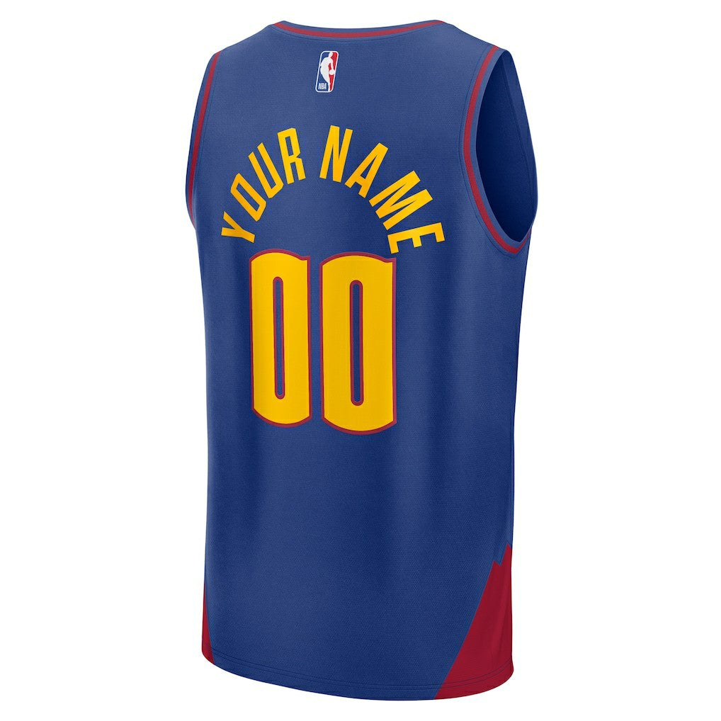 Fanatics Denver Nuggets Fast Break Custom Jersey Statement Editi- Blue
