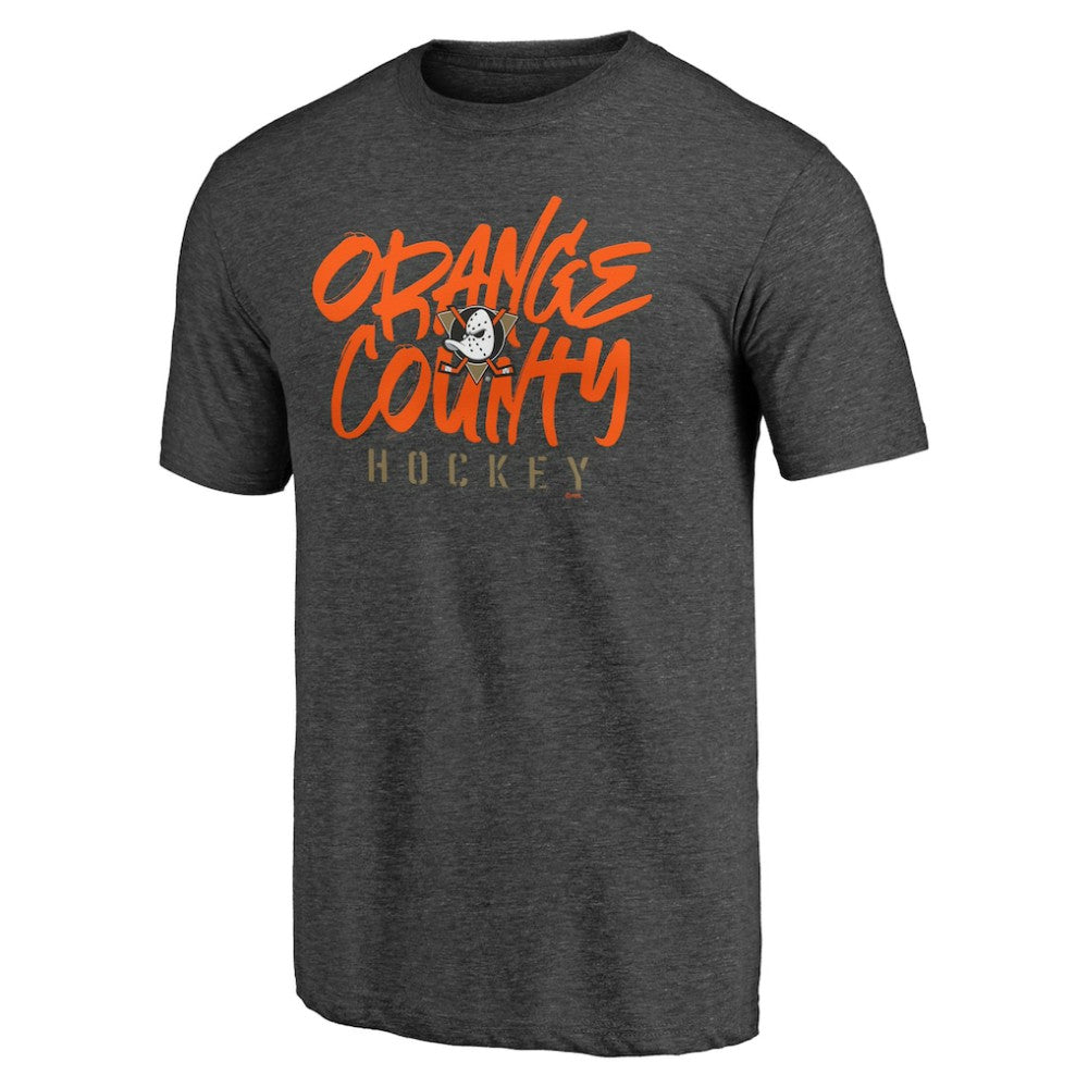Anaheim Ducks Shoot to Score Tri-Blend T-Shirt - Charcoal | NHL Clearance