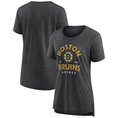 Boston Bruins Women's Vintage Arch Tri-Blend T-Shirt - Gray | NHL Clearance