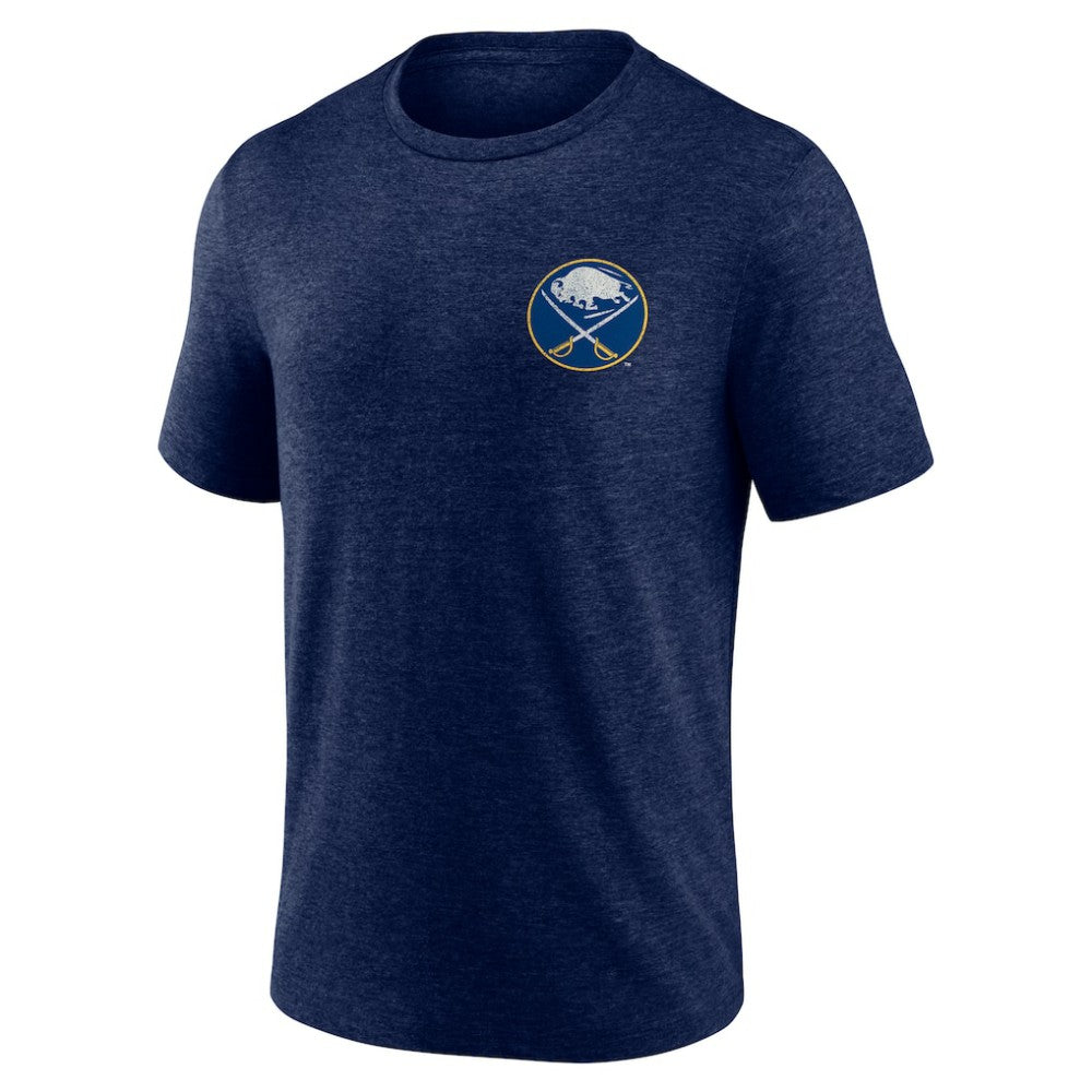 Buffalo Sabres Earnest Will Tri-Blend T-Shirt - Navy | NHL Lifestyle