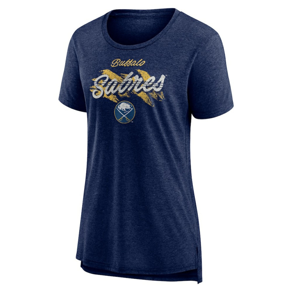 Buffalo Sabres Women's Hit the Ice Tri-Blend T-Shirt - Navy | NHL Clearance