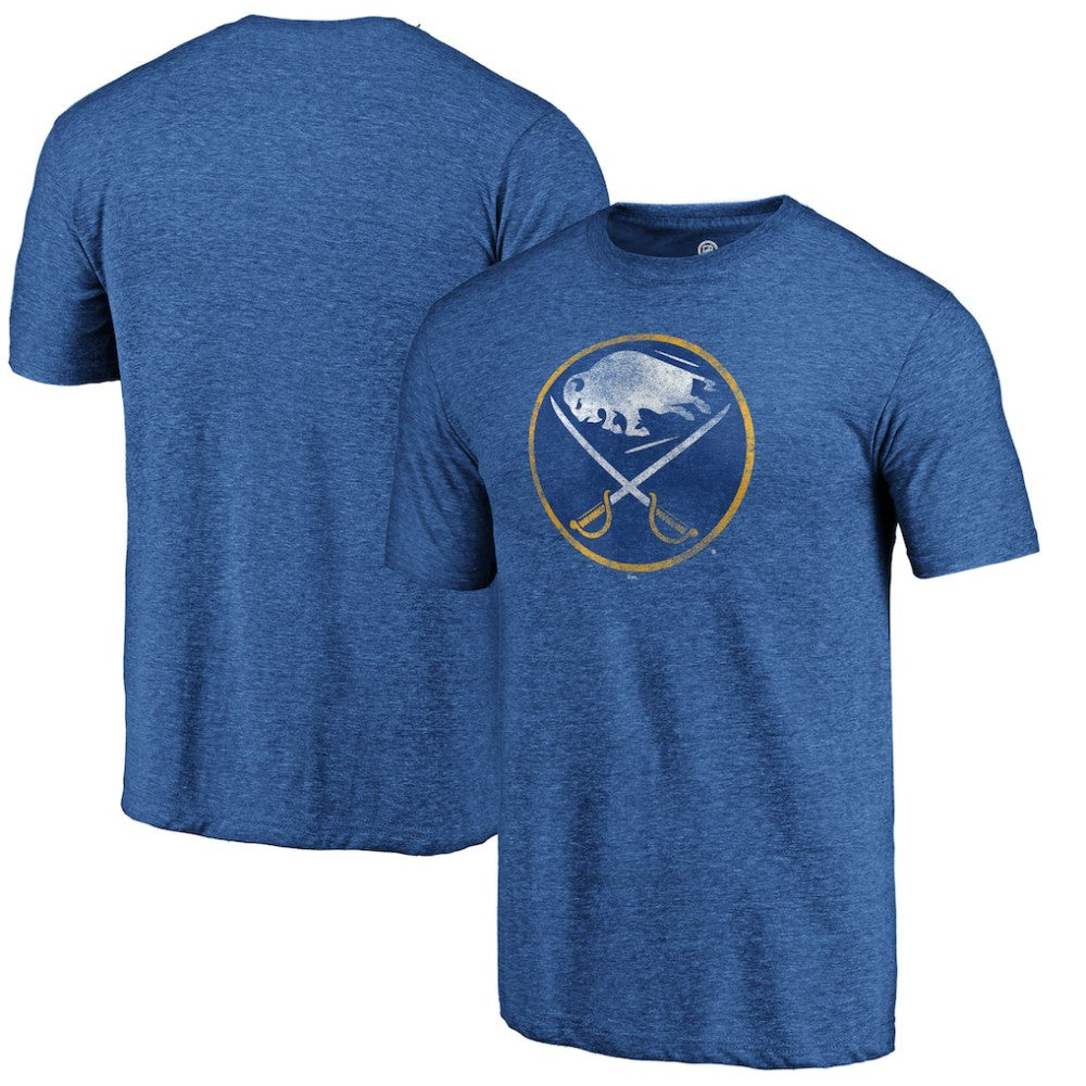 Buffalo Sabres Distressed Logo Tri-Blend T-Shirt - Royal | NHL discount