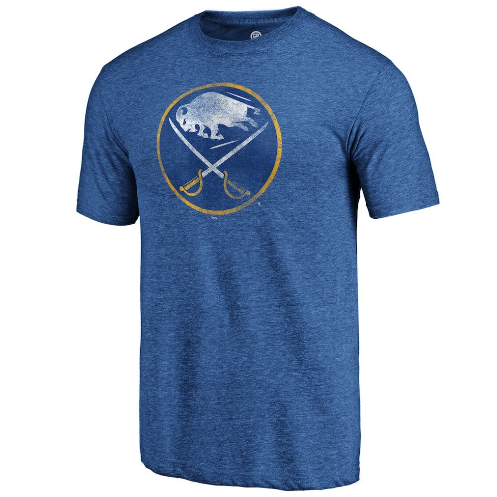 Buffalo Sabres Distressed Logo Tri-Blend T-Shirt - Royal | NHL discount