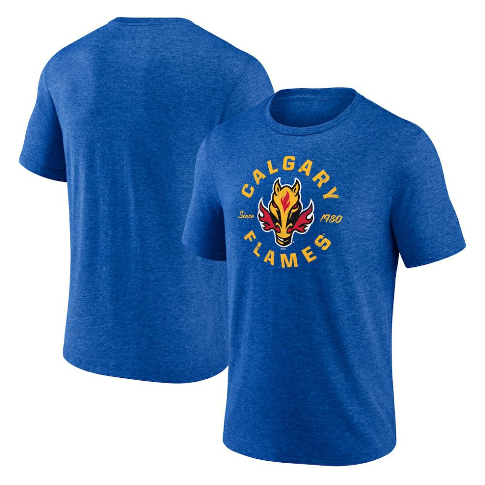 Calgary Flames Represent Tri-Blend T-Shirt - Blue | NHL Lifestyle