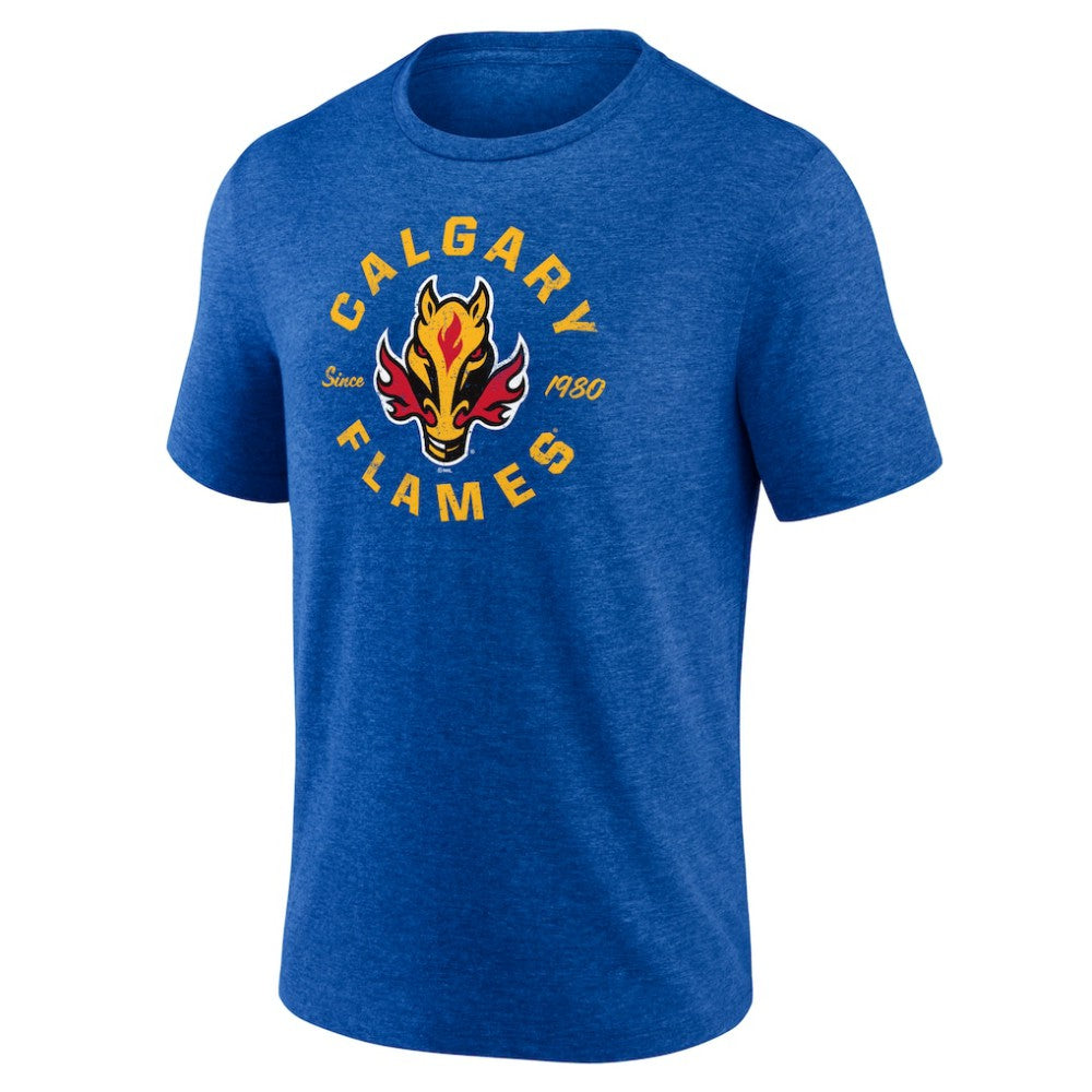 Calgary Flames Represent Tri-Blend T-Shirt - Blue | NHL Lifestyle