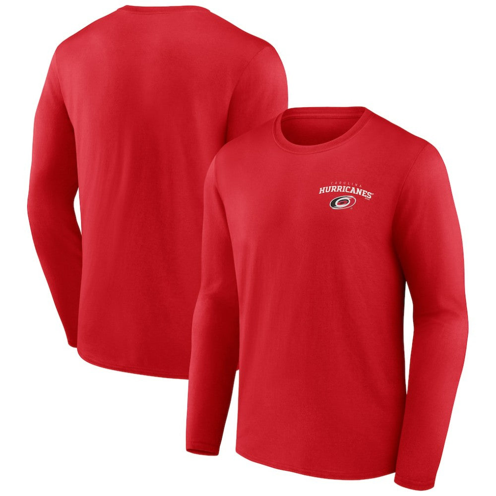 Carolina Hurricanes Team Lockup Long Sleeve T-Shirt - Red | NHL Clearance