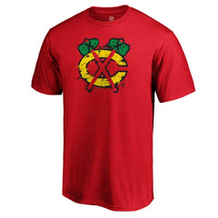 Chicago Blackhawks Splatter Logo T-Shirt - Red | NHL Clearance