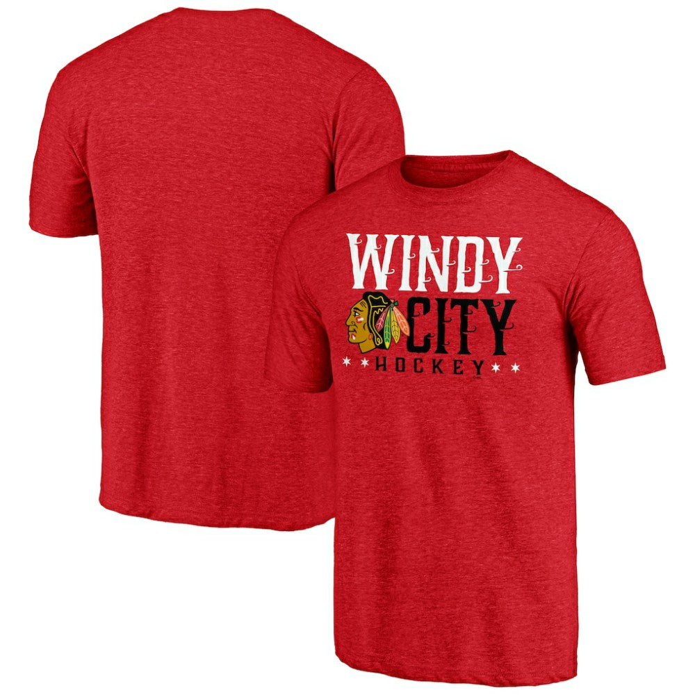 Chicago Blackhawks Shoot to Score Tri-Blend T-Shirt - Red | NHL Lifestyle