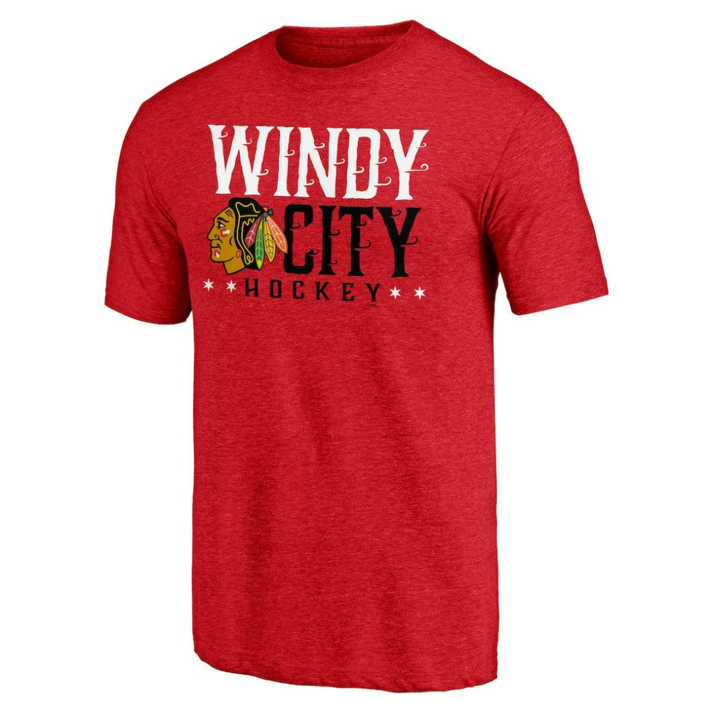 Chicago Blackhawks Shoot to Score Tri-Blend T-Shirt - Red | NHL Lifestyle