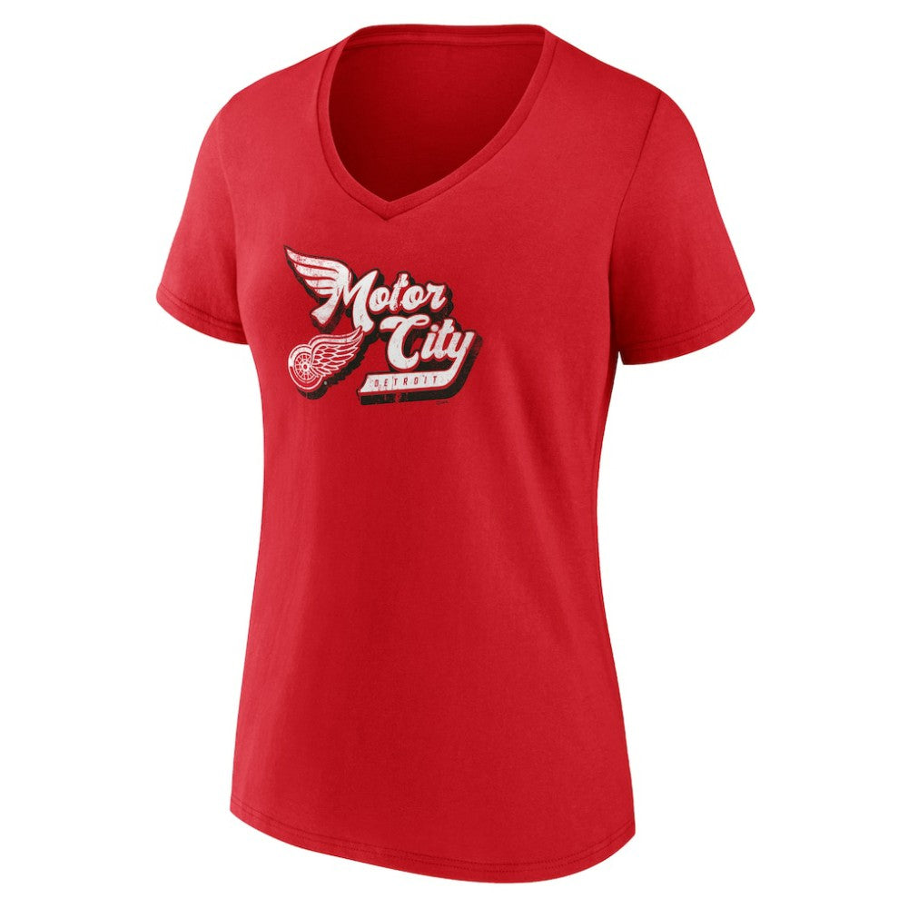 Detroit Red Wings Women's Active Edge V-Neck T-Shirt - Red | NHL Clearance
