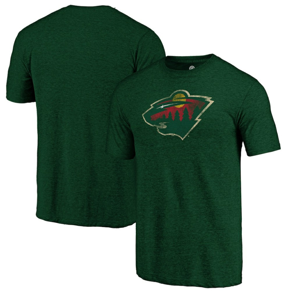 Minnesota Wild Distressed Logo Tri-Blend T-Shirt - Green | NHL sale