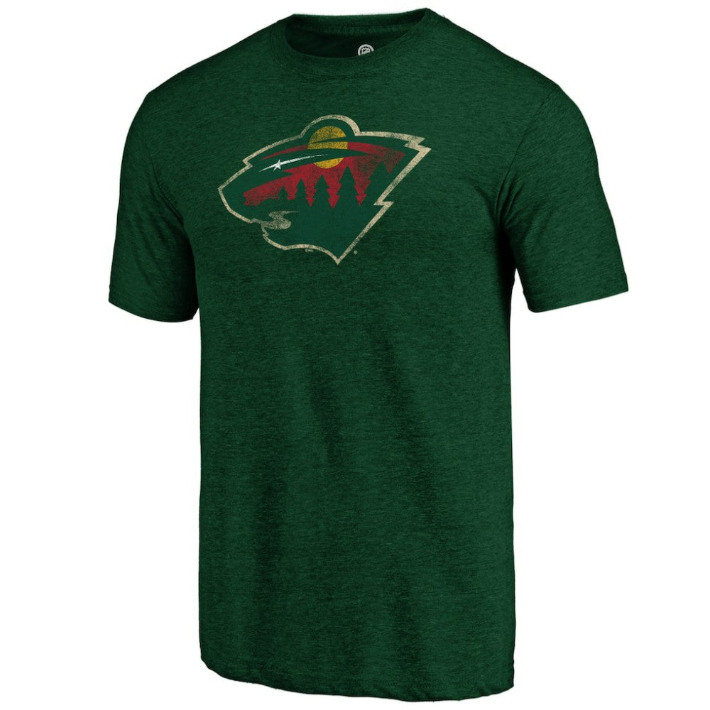 Minnesota Wild Distressed Logo Tri-Blend T-Shirt - Green | NHL sale