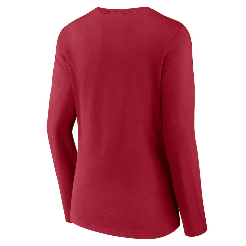 Montreal Canadiens Women's Primary Logo Long Sleeve V-Neck T-Shirt - Red | NHL sale