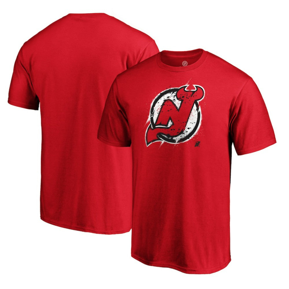 New Jersey Devils Splatter Logo T-Shirt - Red | NHL on sale