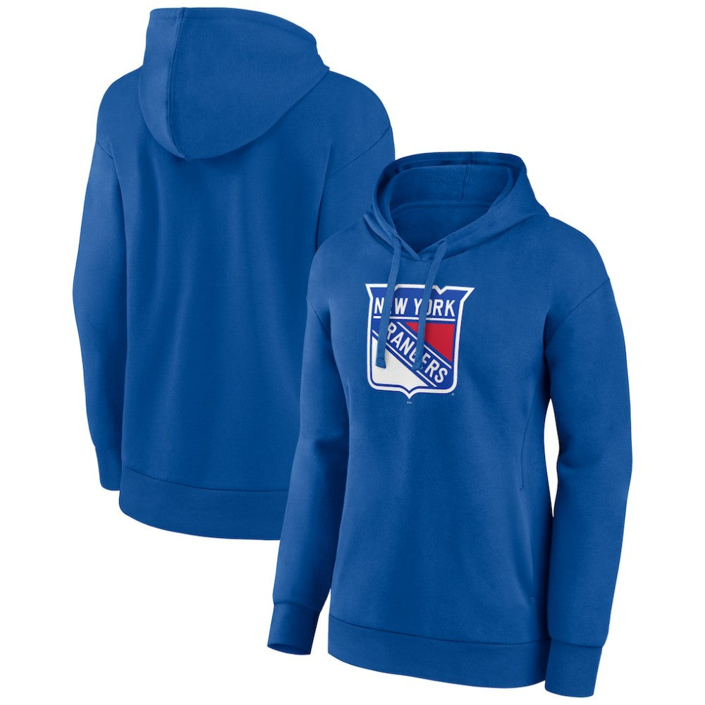 New York Rangers Women's Primary Logo Pullover Hoodie - Blue | NHL Clearance